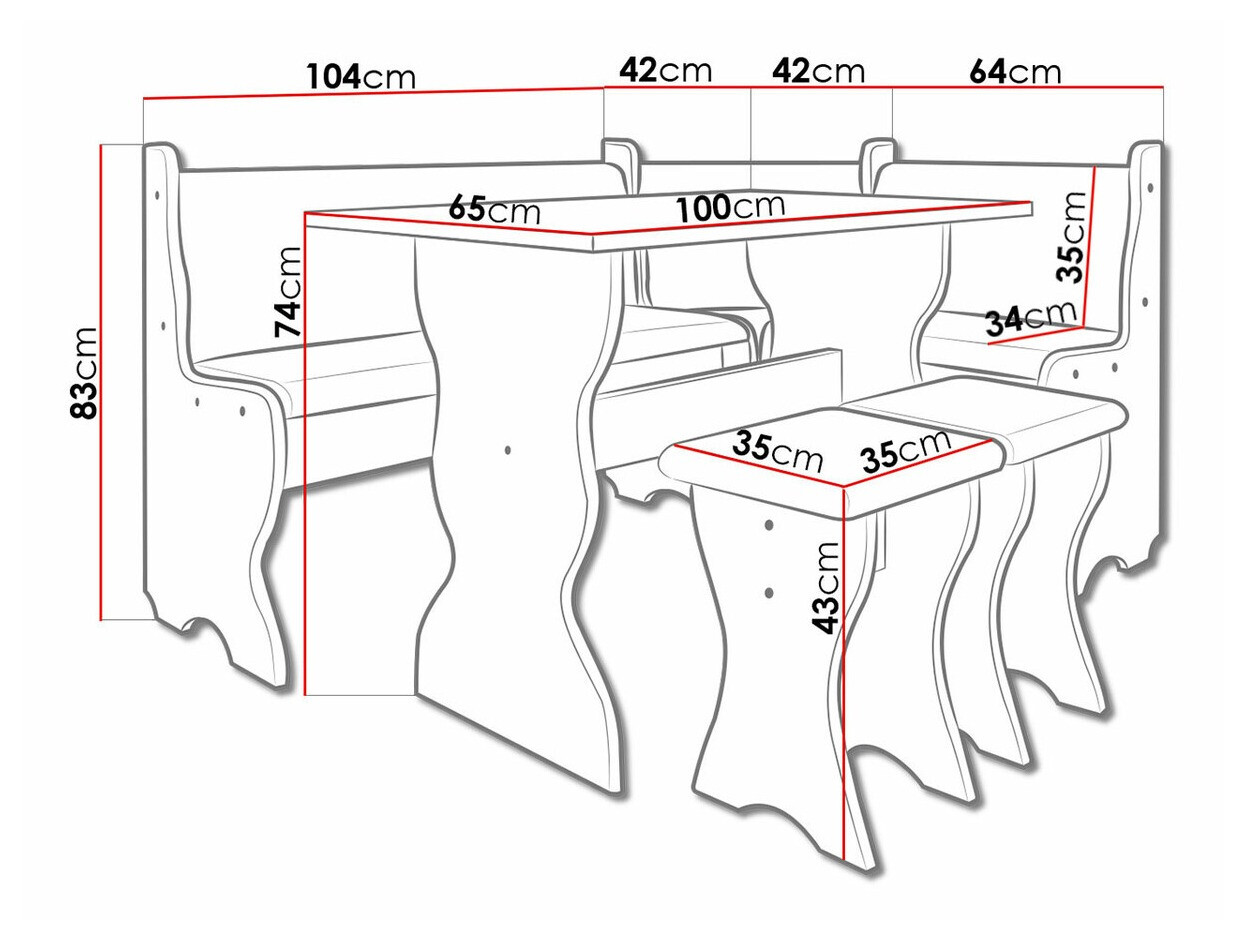Colț de bucătărie Reading 100 (Stejar Craft auriu + Hugo 100)