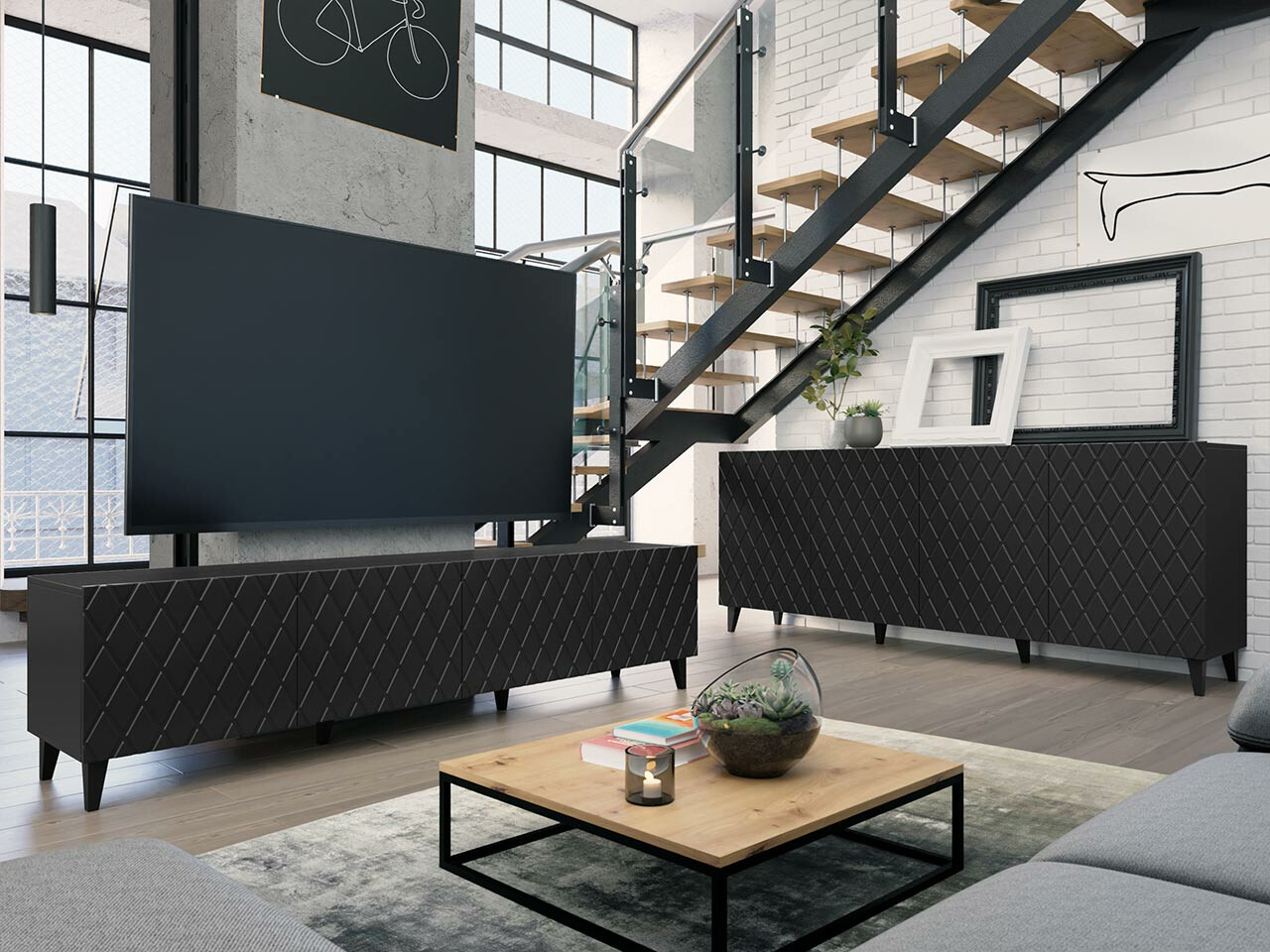 Set de living Charlotte 188 (Negru)