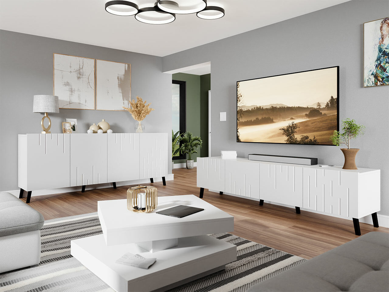 Set de living Charlotte 212 (Alb)