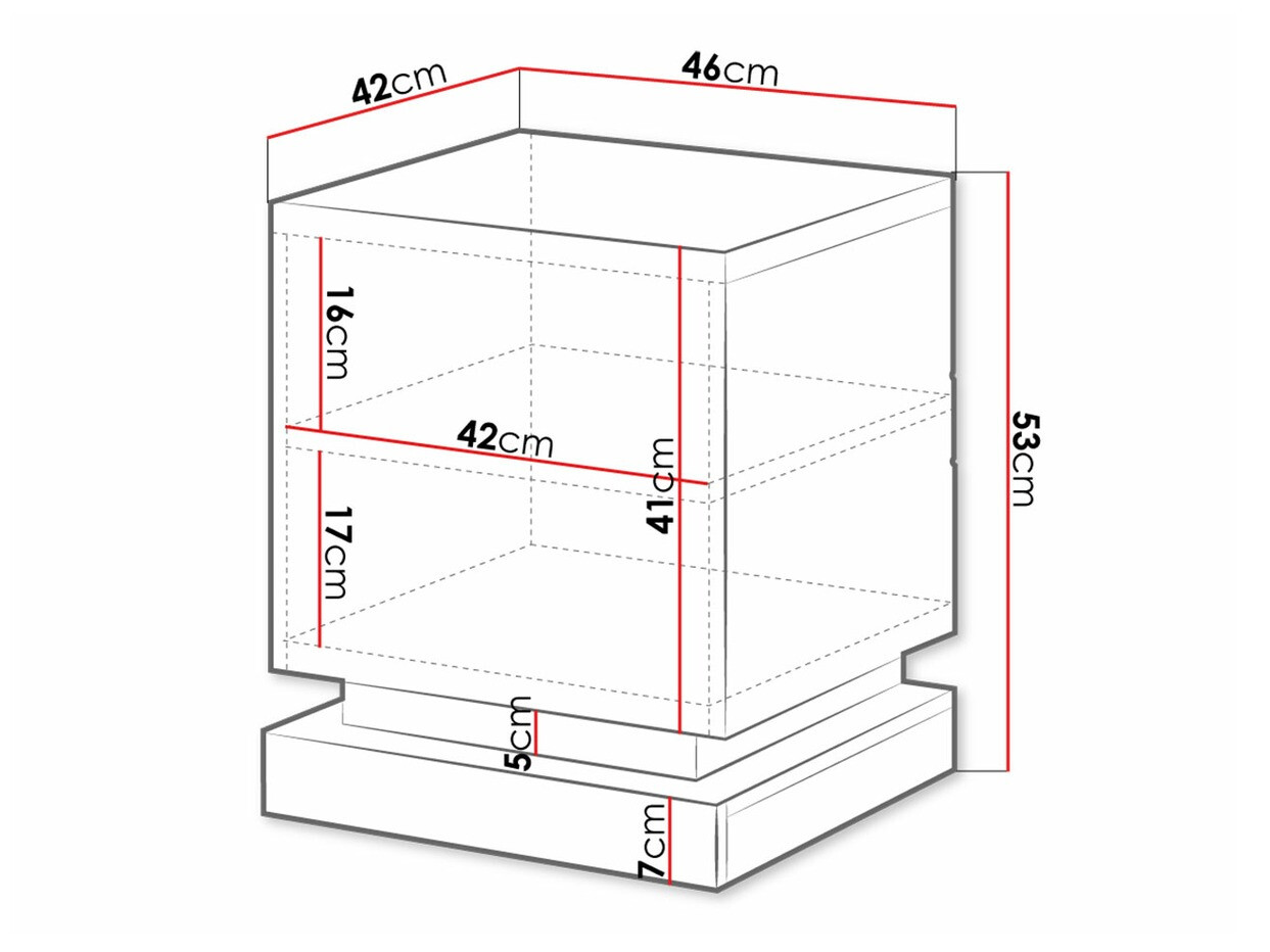 Set noptiere Linar (Alb + Alb lucios)
