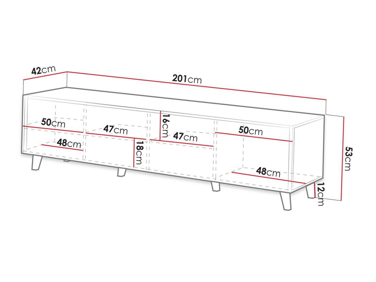 Comodă TV Comes I (Antracit)