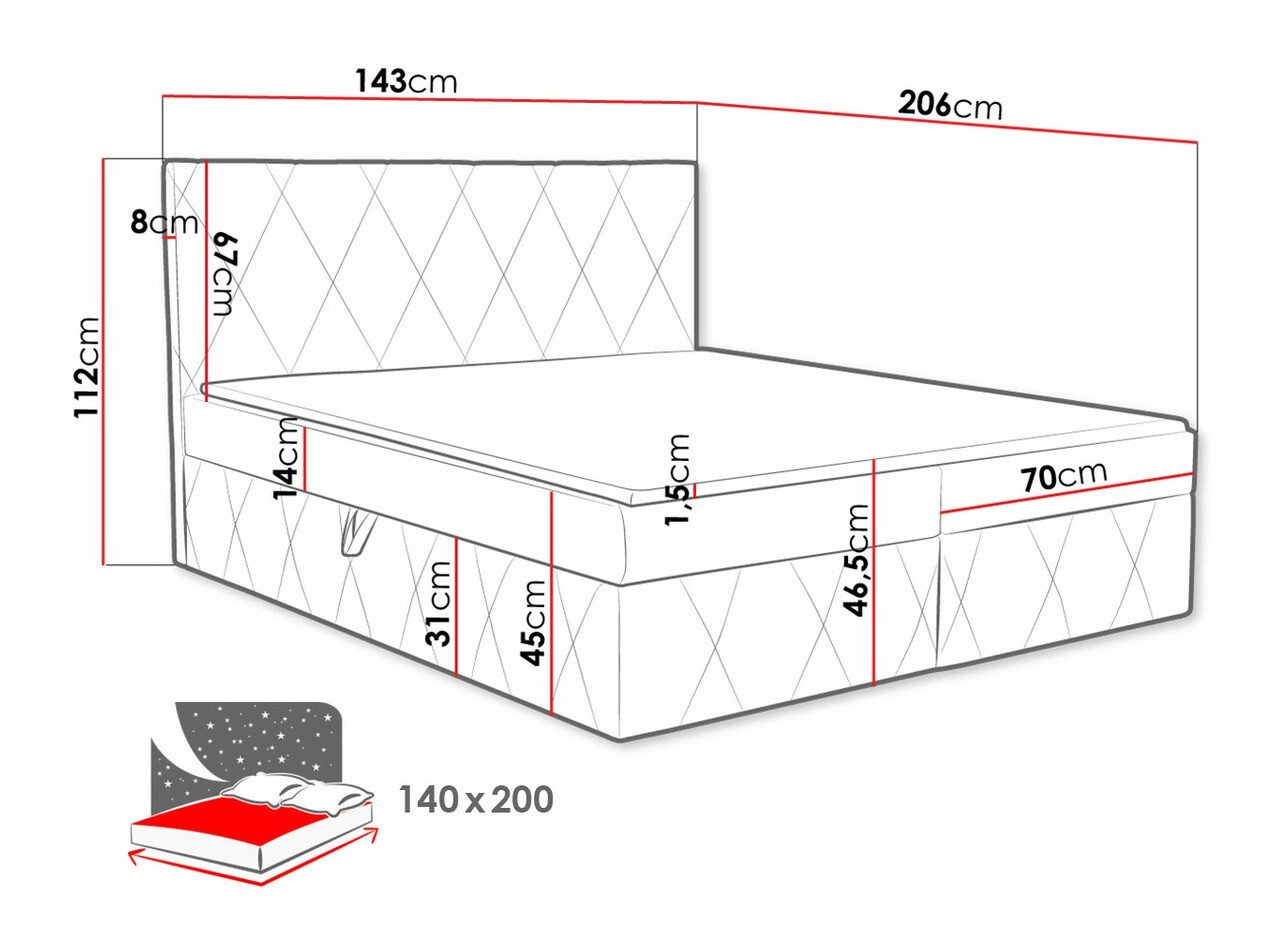 Pat boxspring Comfivo Avis (Magic Velvet 2239)