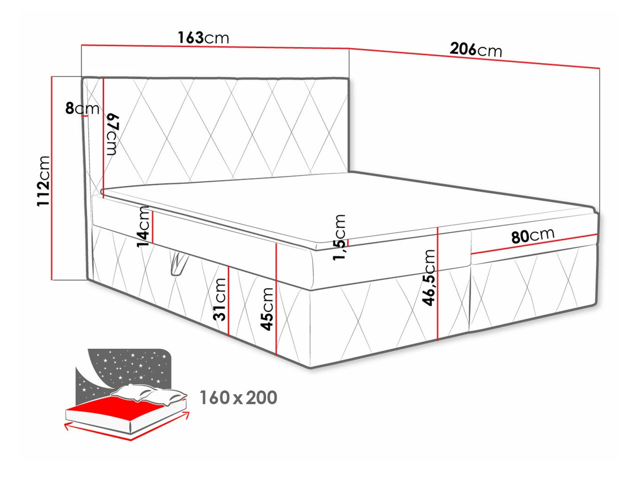 Pat boxspring Comfivo Avis (Magic Velvet 2260)