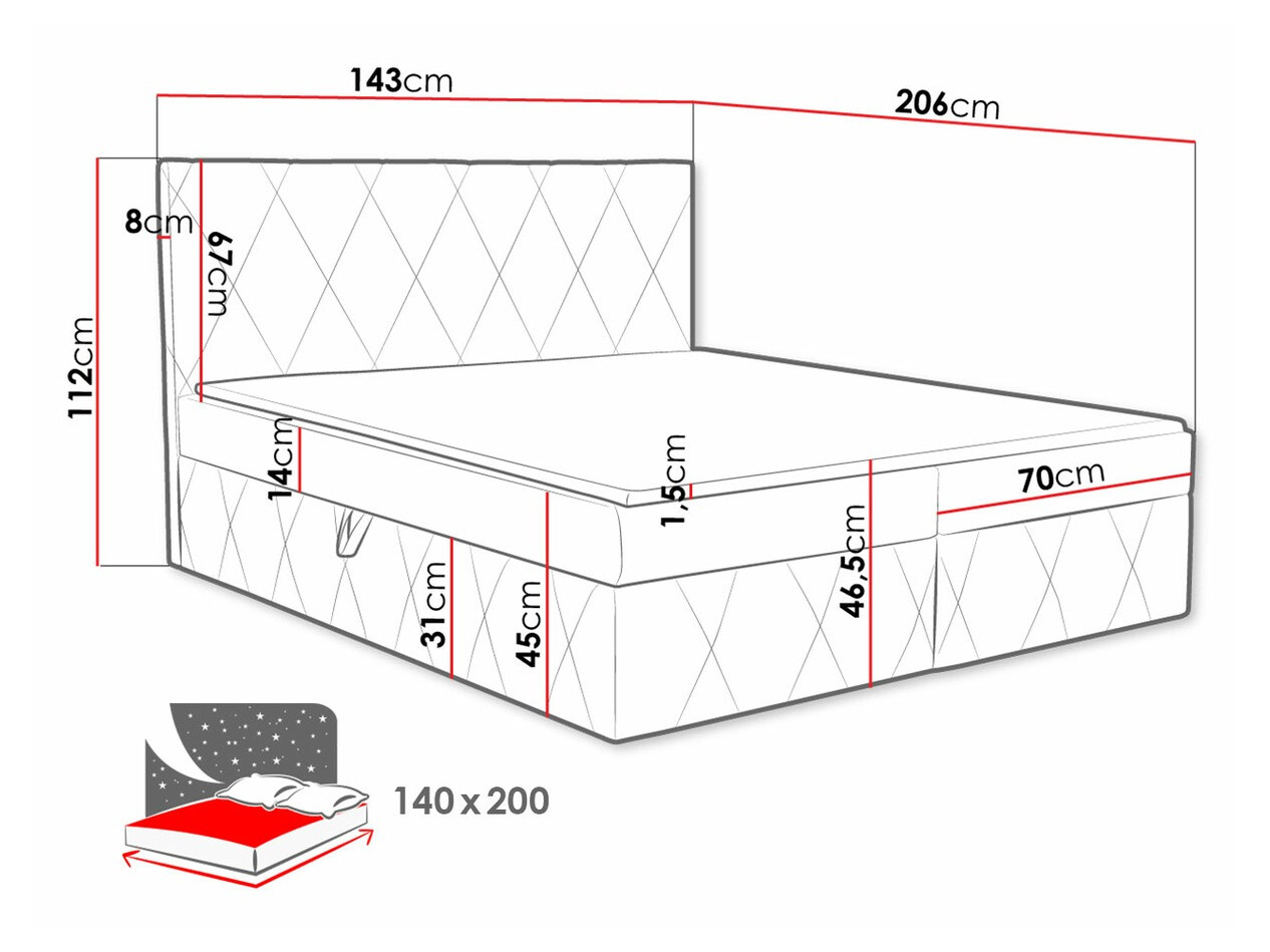 Pat boxspring Comfivo Avis (Magic Velvet 2267)