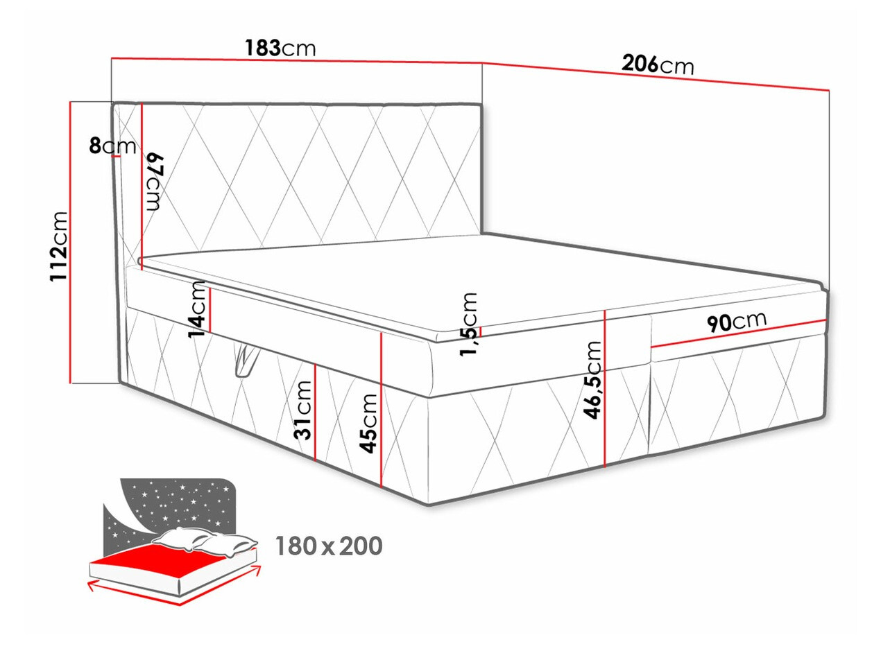 Pat boxspring Comfivo Avis (Magic Velvet 2267)