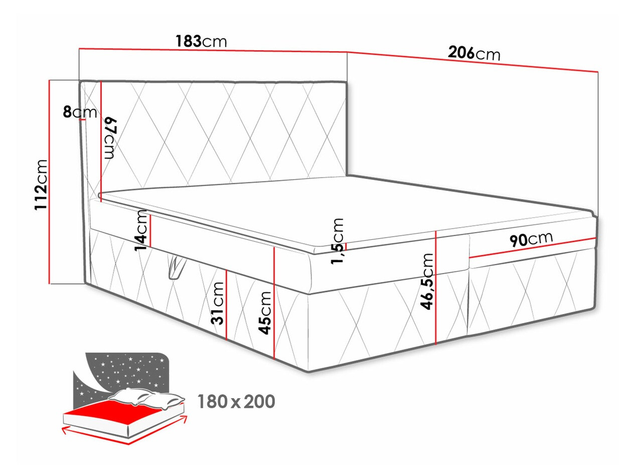 Pat boxspring Comfivo Avis (Magic Velvet 2288)