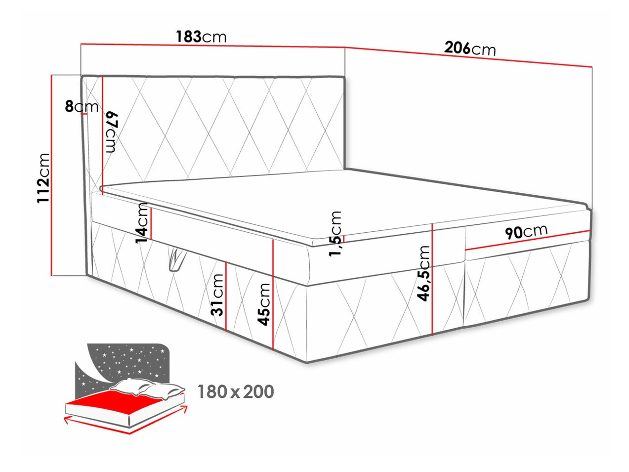 Pat boxspring Comfivo Avis (Magic Velvet 2299)