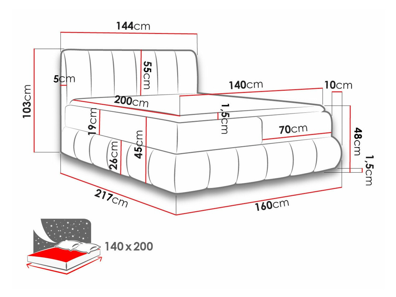 Pat boxspring Cursus (Kronos 22)