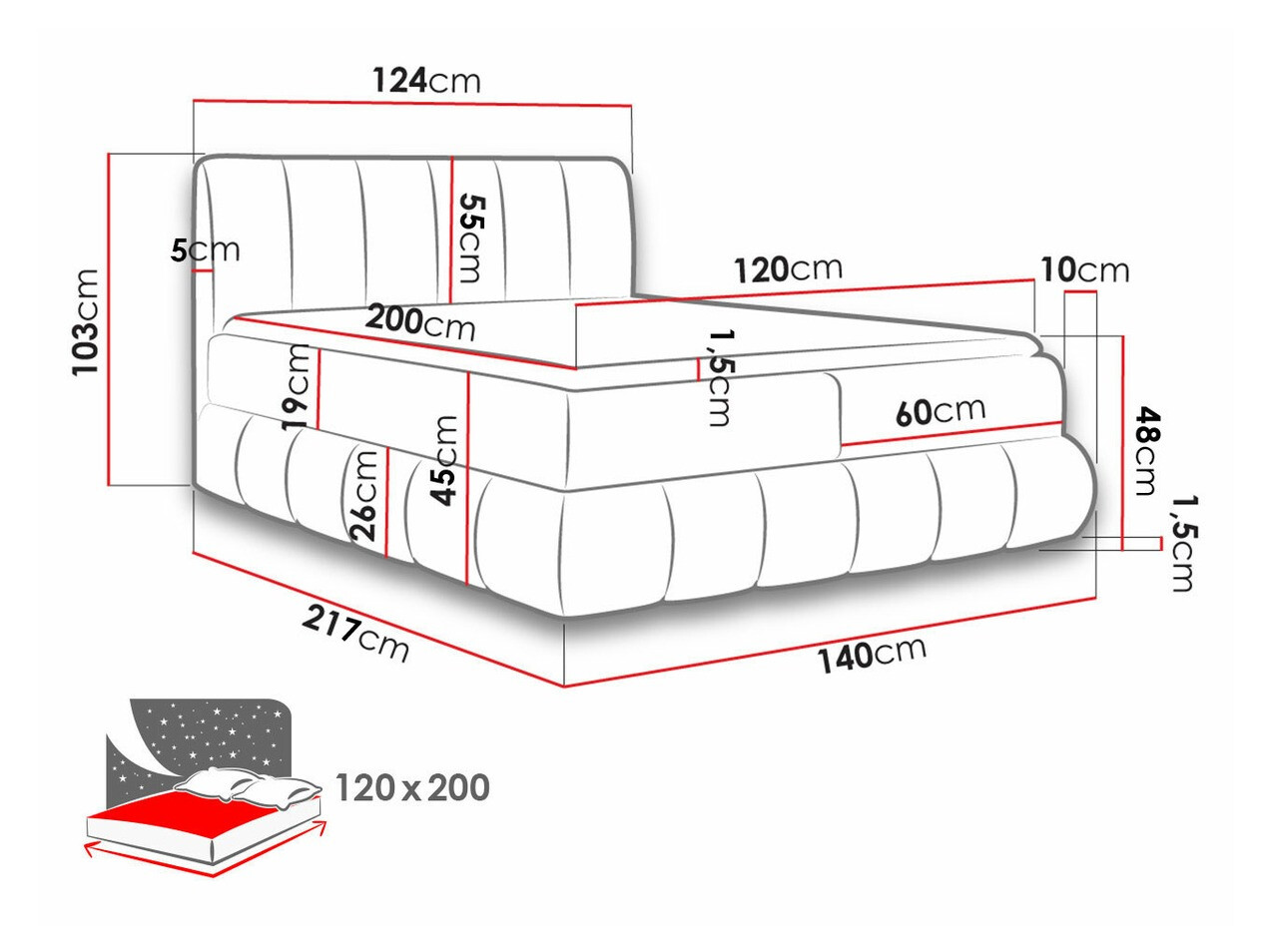 Pat boxspring Cursus (Kronos 26)
