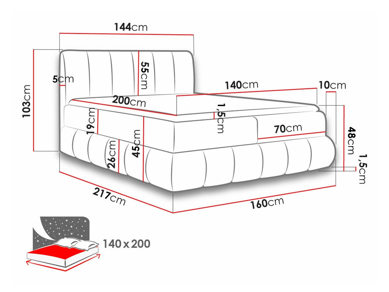 Pat boxspring Cursus (Kronos 26)