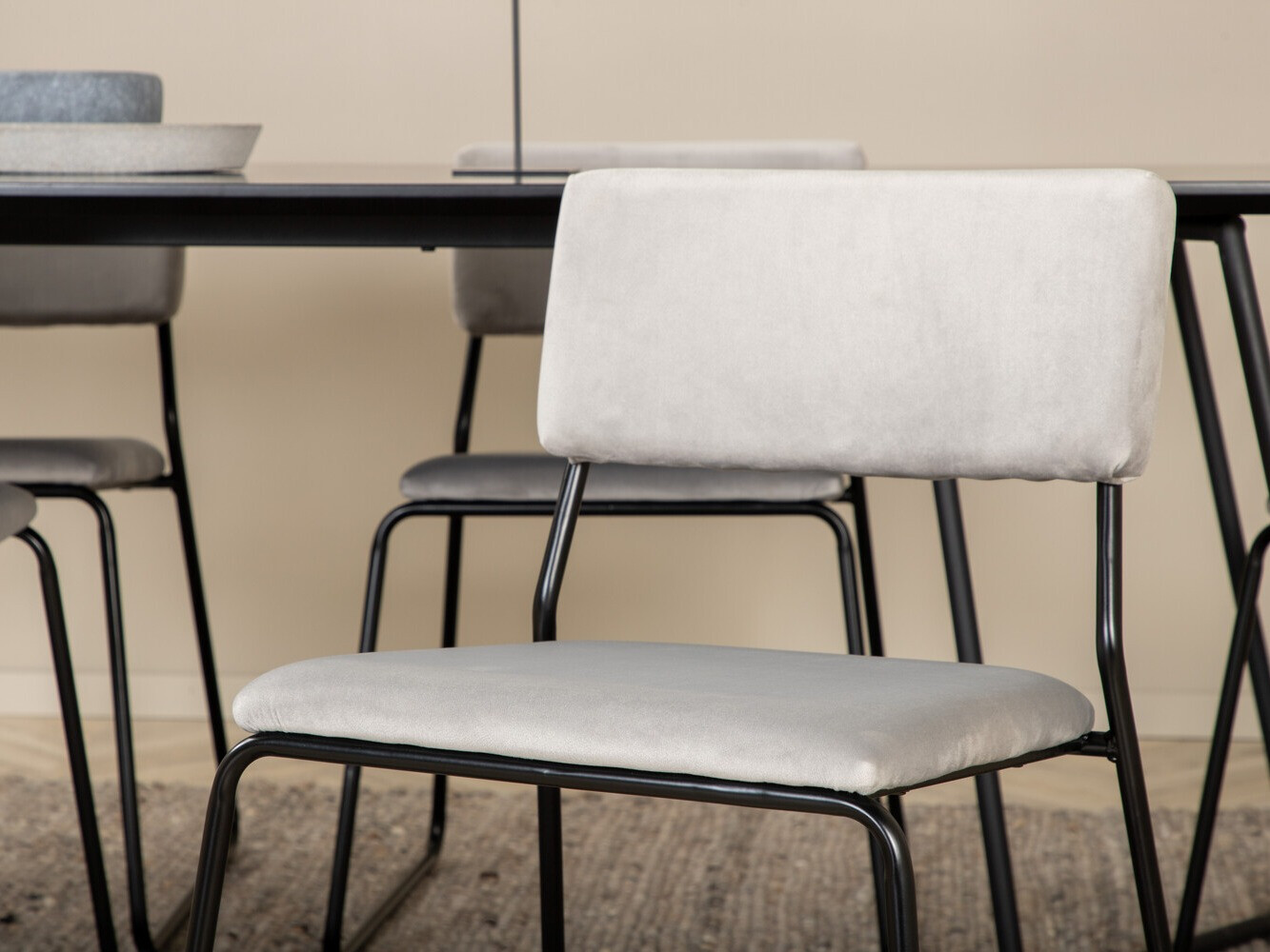 Set de dining Dallas 2715 (Gri + Negru)