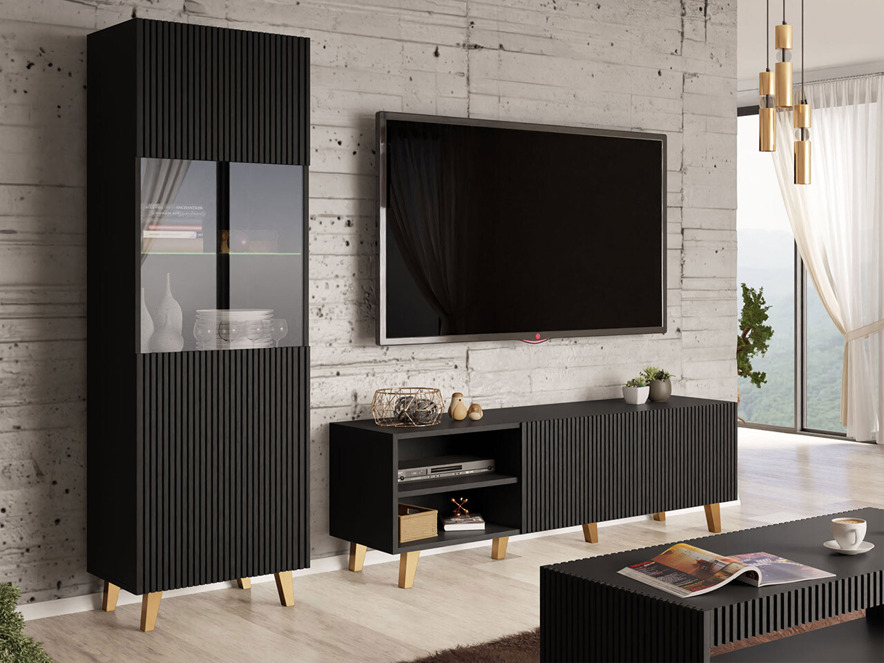 Set de living Dicto I (Negru)