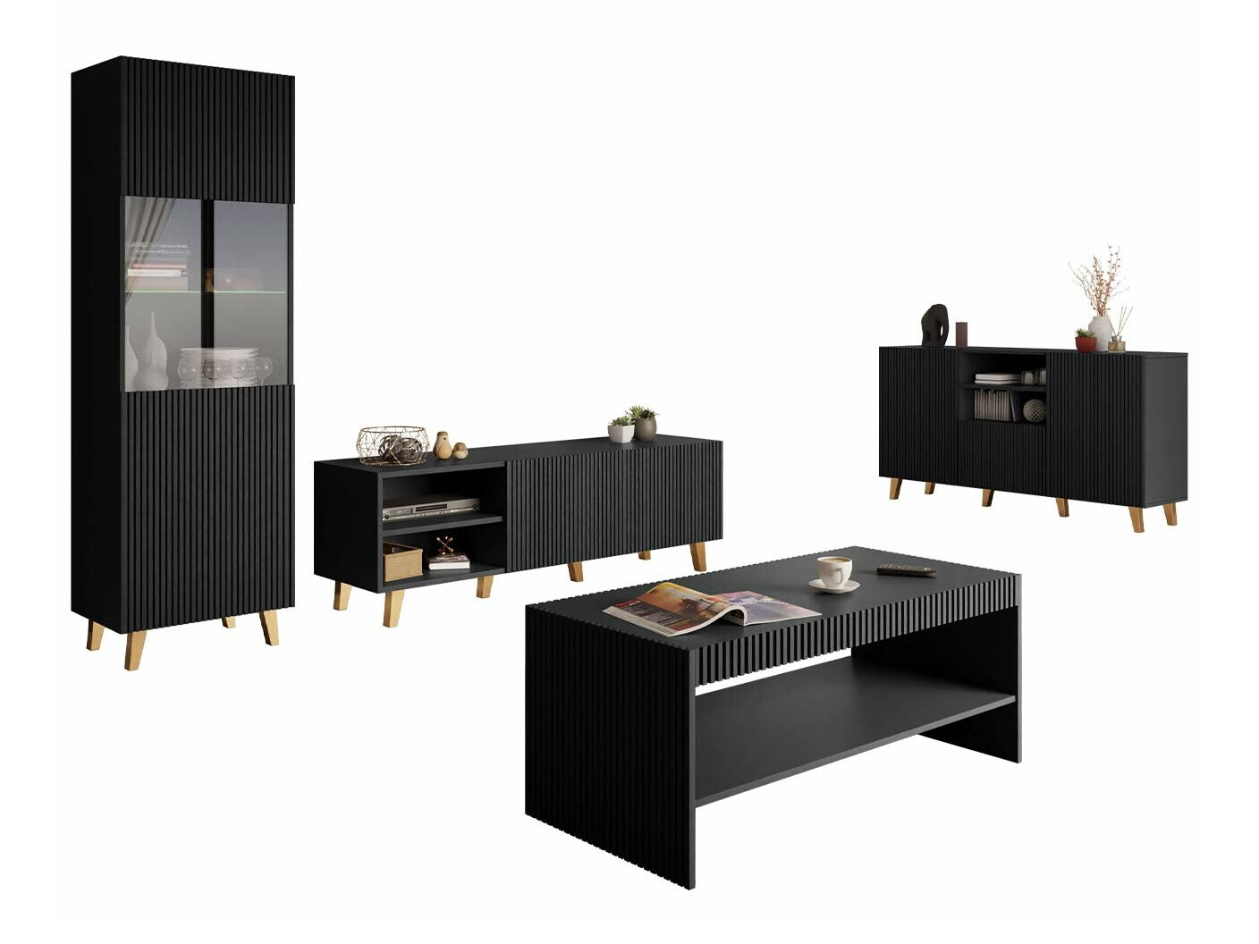 Set de living Dicto (Negru)