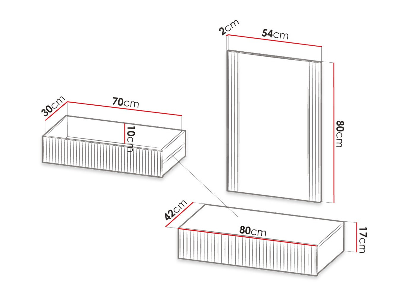 Măsuță de machiaj Dicto (Alb)