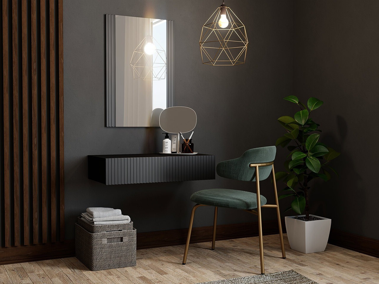 Măsuță de machiaj Levmari 111 (Negru)