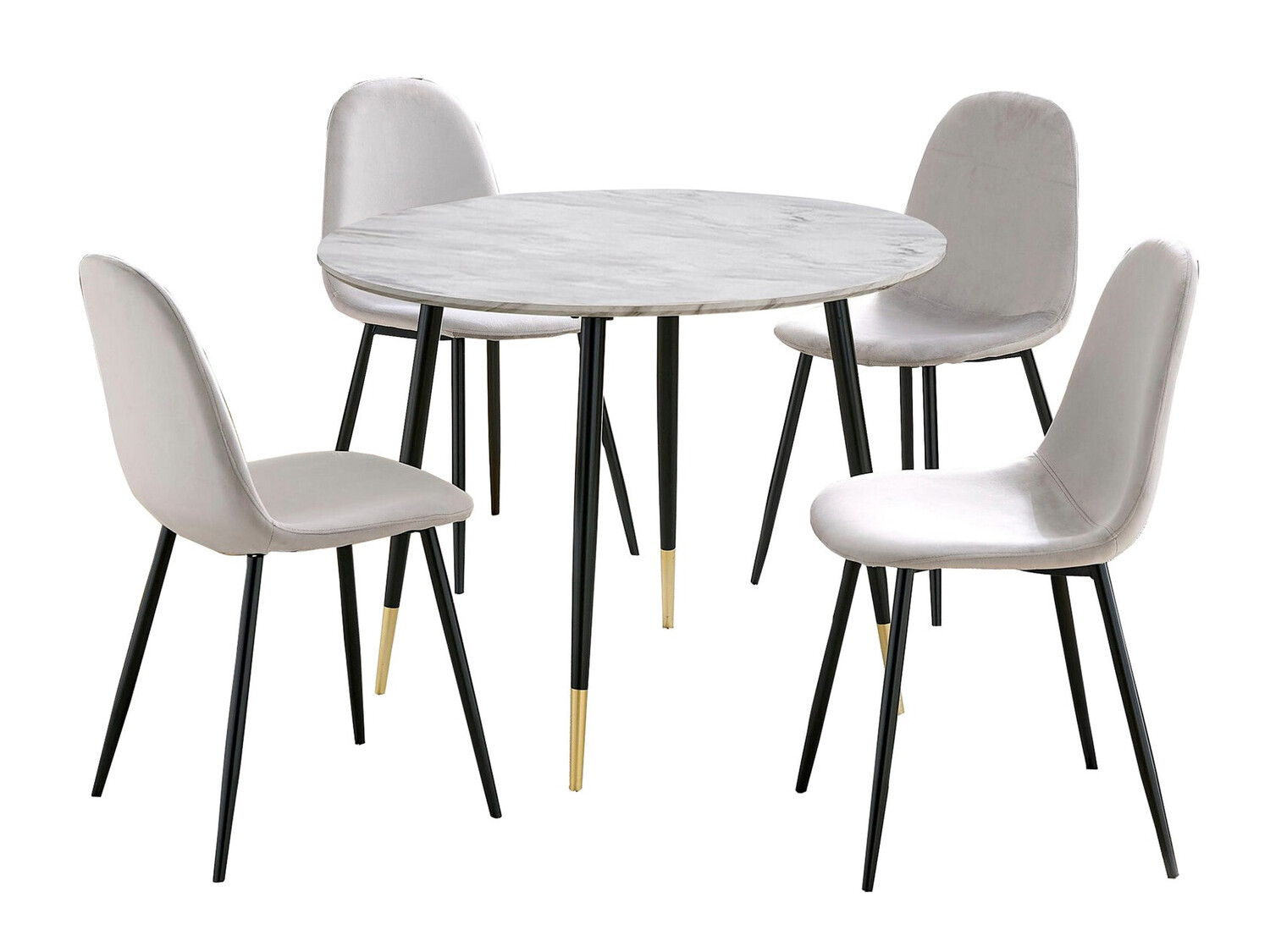 Set de mese Denton 1146 (Gri + Marmură albă)