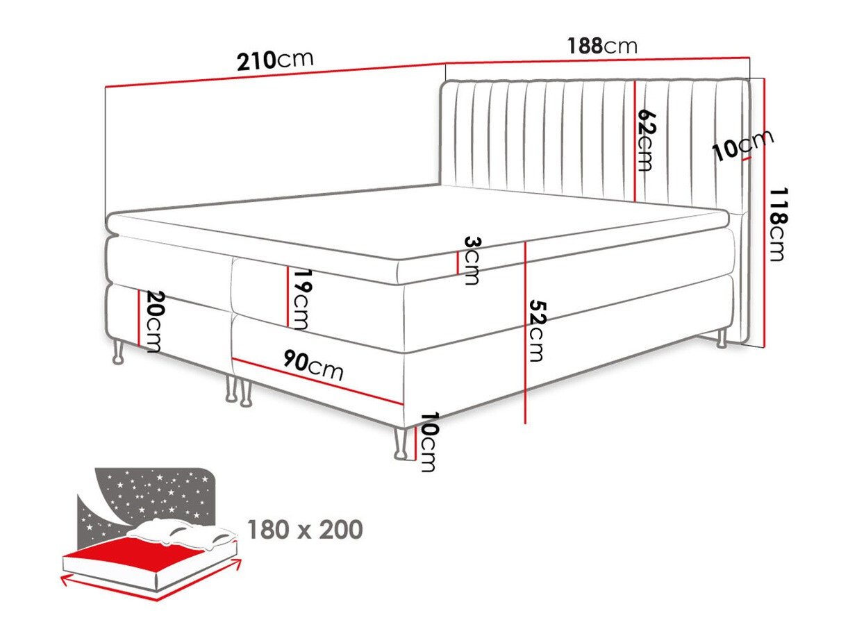 Pat boxspring ComfiDream Fjorina (Fresh 01)