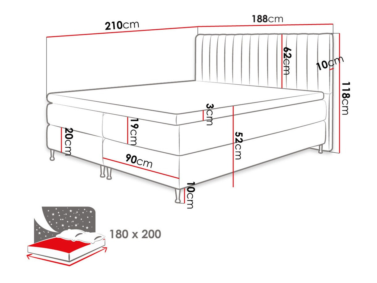 Pat boxspring ComfiDream Fjorina (Fresh 11)