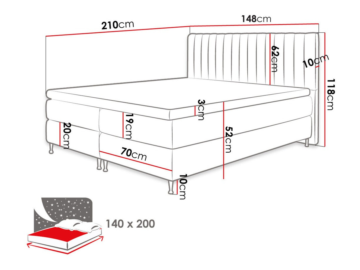 Pat boxspring ComfiDream Fjorina (Fresh 13)