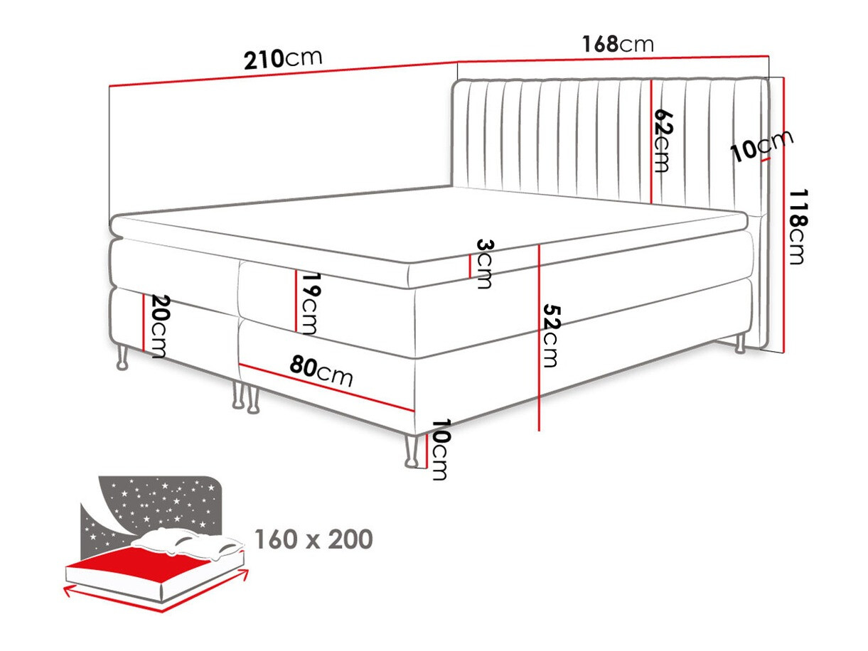 Pat boxspring ComfiDream Fjorina (Fresh 13)