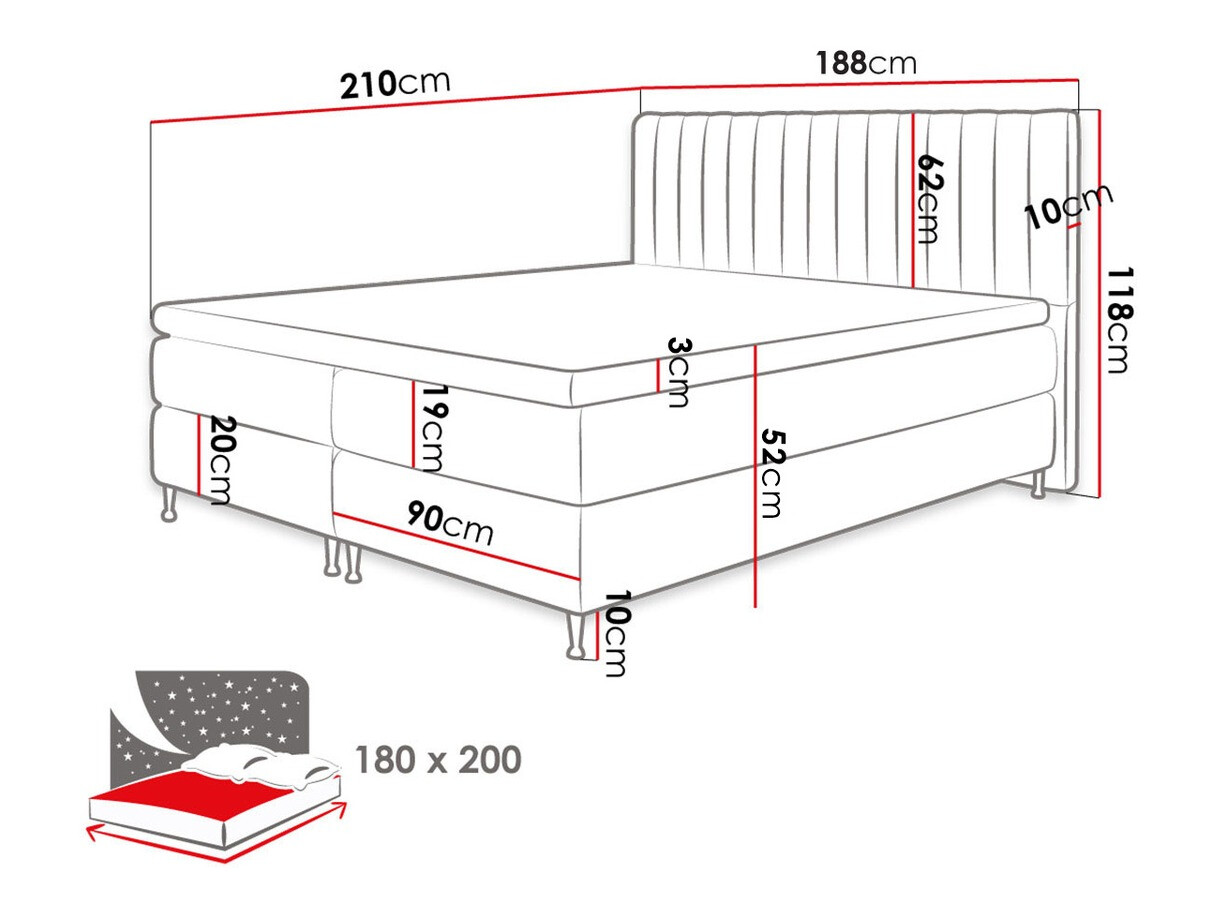 Pat boxspring ComfiDream Fjorina (Fresh 13)
