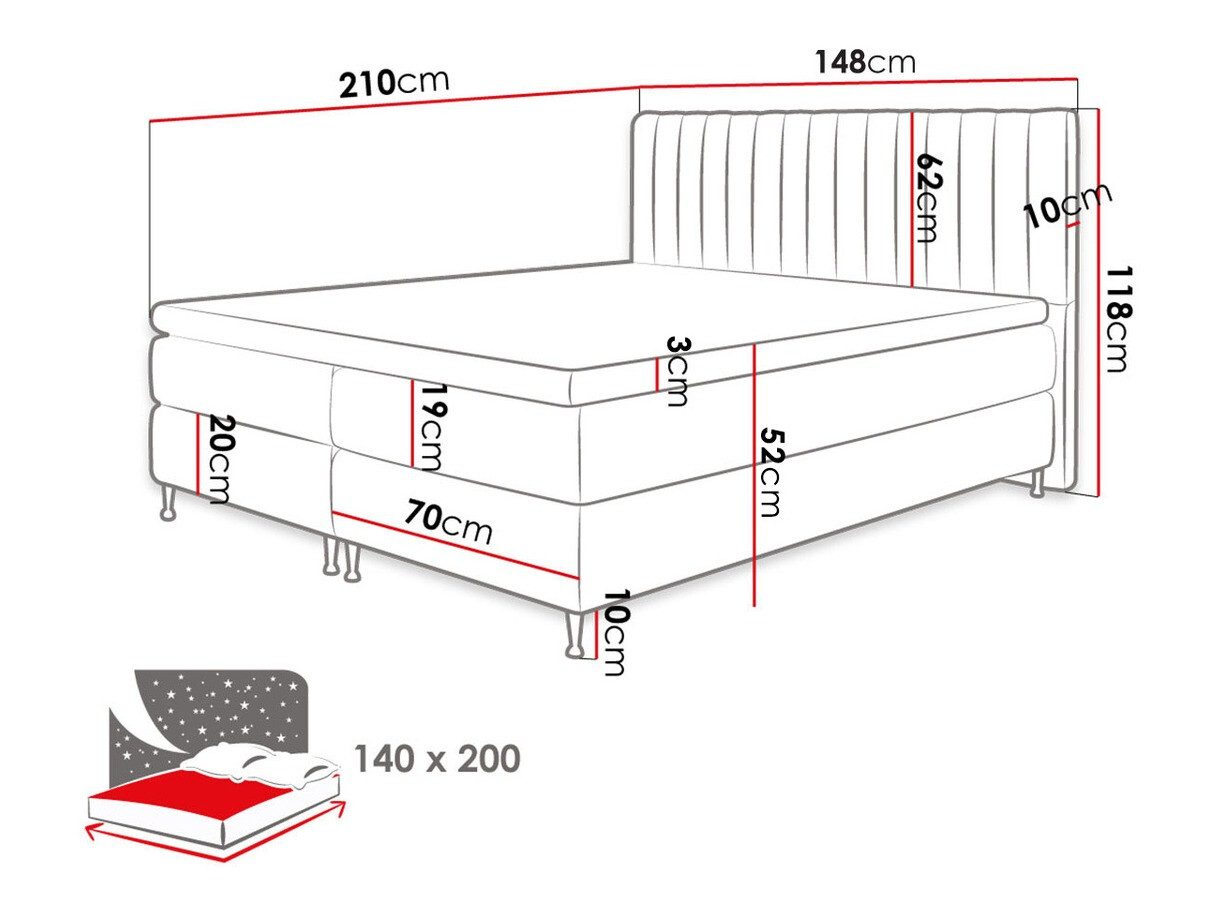 Pat boxspring ComfiDream Fjorina (Fresh 32)