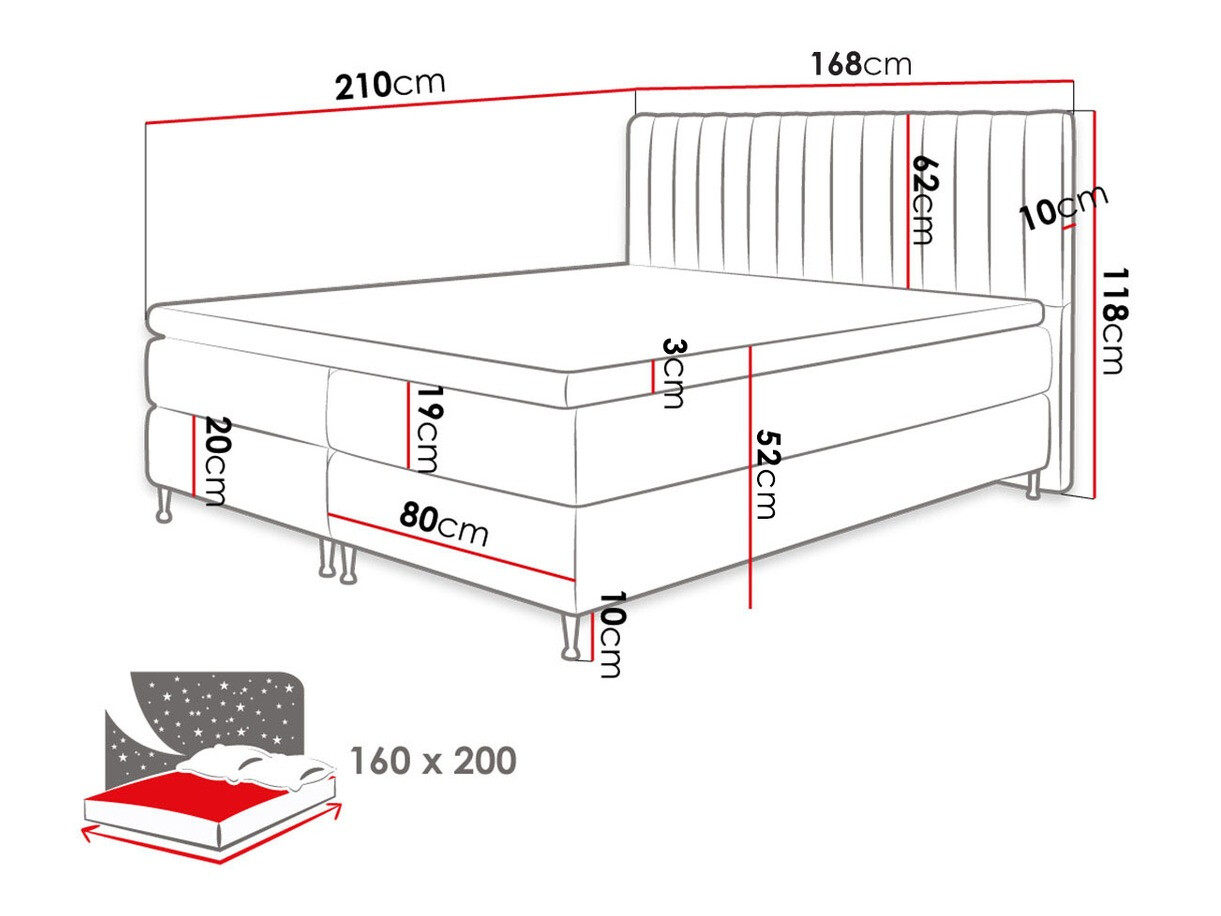 Pat boxspring ComfiDream Fjorina (Fresh 32)