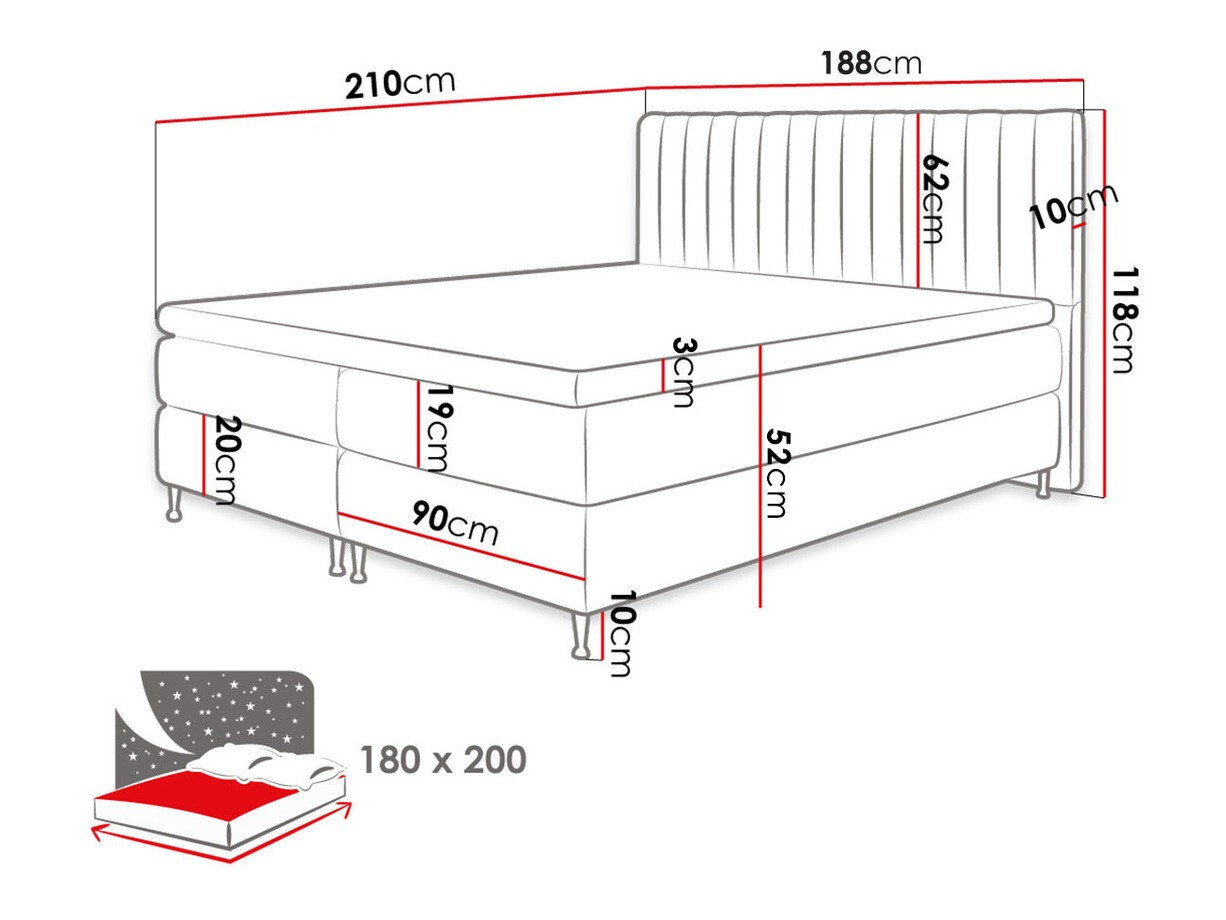 Pat boxspring ComfiDream Fjorina (Fresh 32)