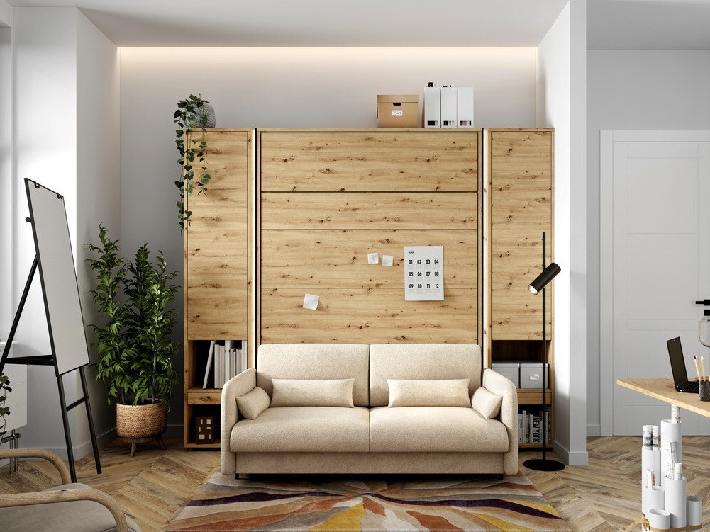 Set de mobilier Concept Pro Lenart VI (Stejar artizan + Bej)