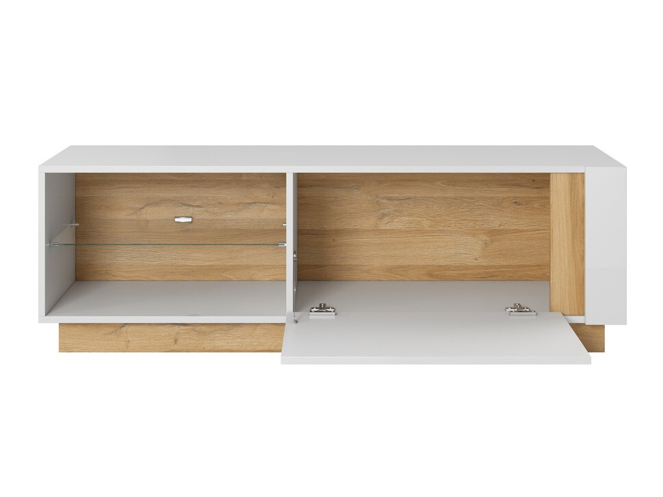 Set de living Novbela 113 (Alb + Alb lucios + Stejar Grandson)