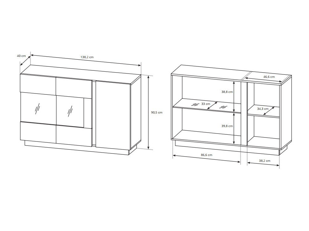 Set de living Novbela 113 (Alb + Alb lucios + Stejar Grandson)