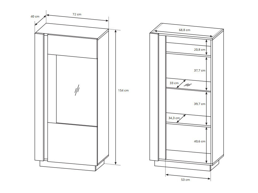 Set de living Novbela 113 (Alb + Alb lucios + Stejar Grandson)