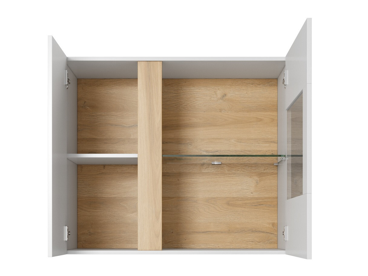 Set de living Novbela 114 (Alb + Alb lucios + Stejar Grandson)