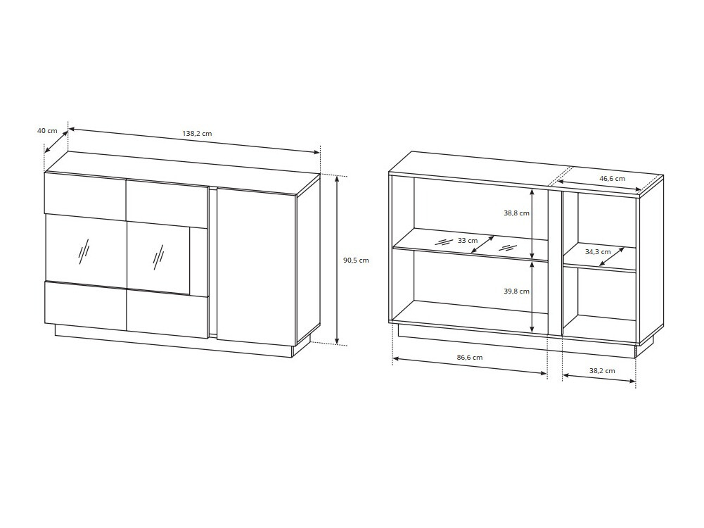 Set de living Novbela 114 (Alb + Alb lucios + Stejar Grandson)