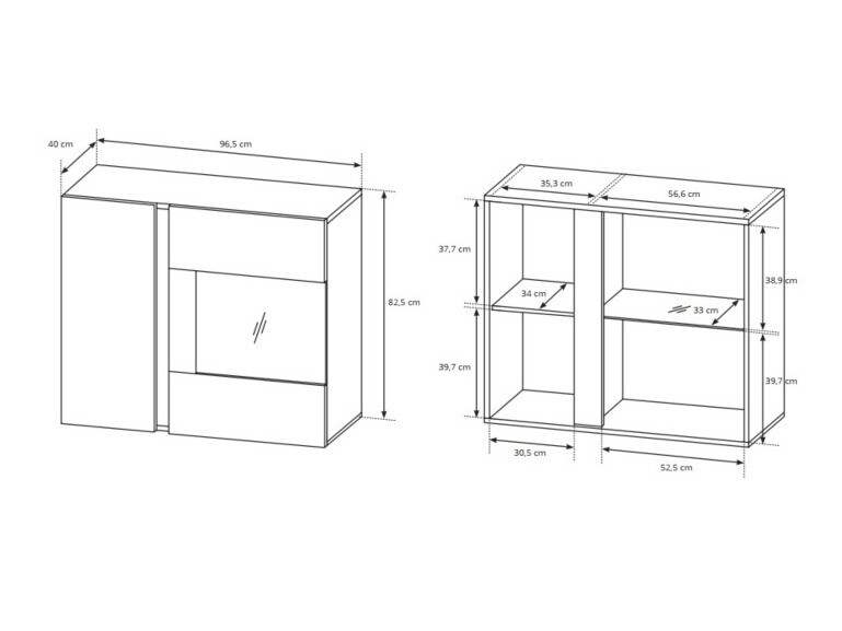 Set de living Novbela 114 (Alb + Alb lucios + Stejar Grandson)