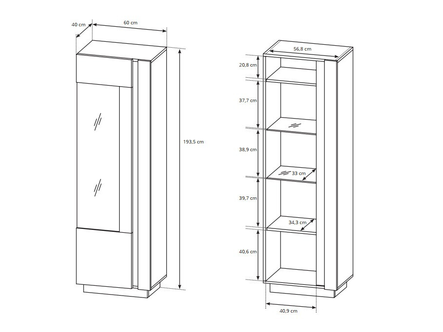 Set de living Novbela 114 (Alb + Alb lucios + Stejar Grandson)