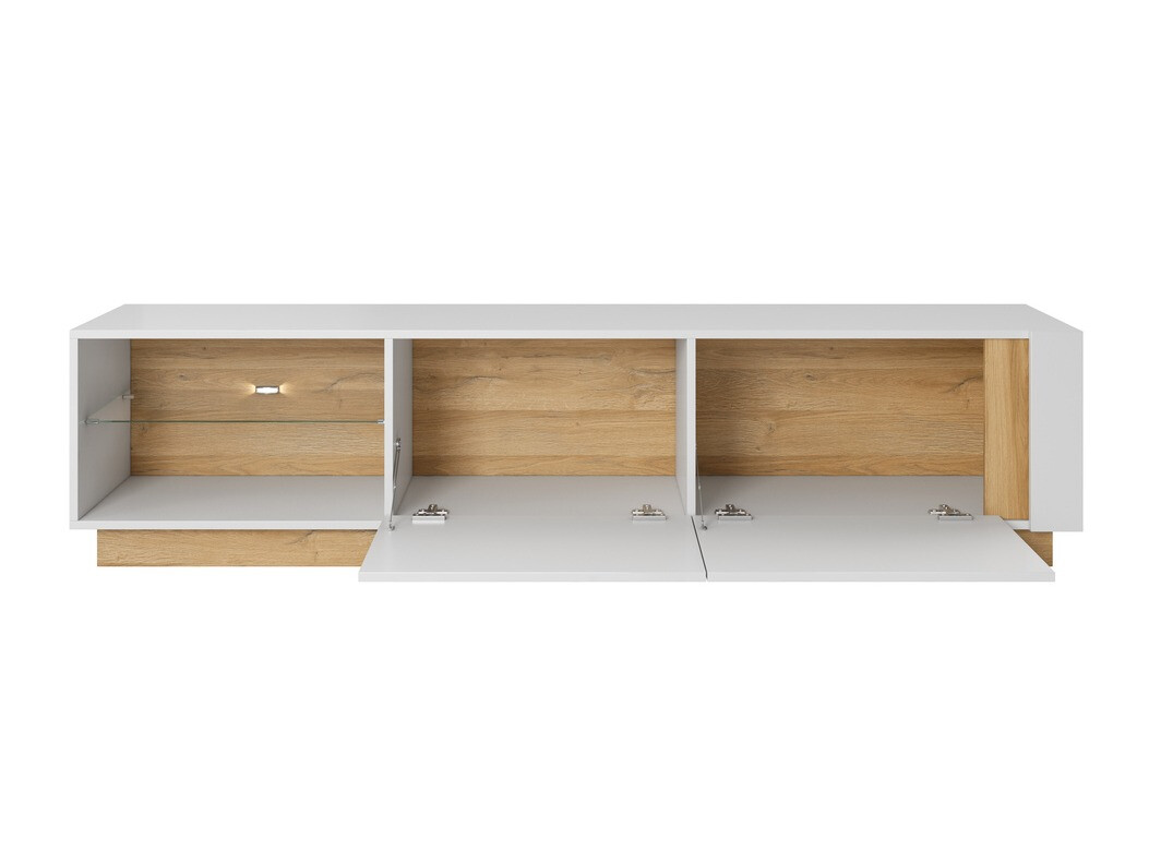 Set de living Novbela 114 (Alb + Alb lucios + Stejar Grandson)