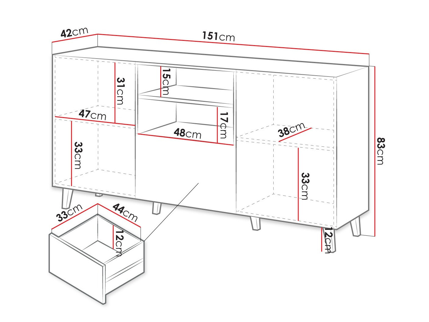 Comodă Remeta 109 (Antracit)