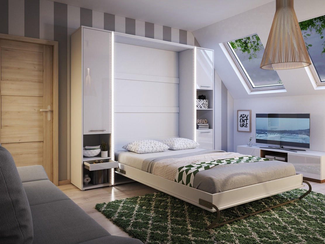 Set de mobilier Concept Pro Lenart XI (Alb lucios + Alb)