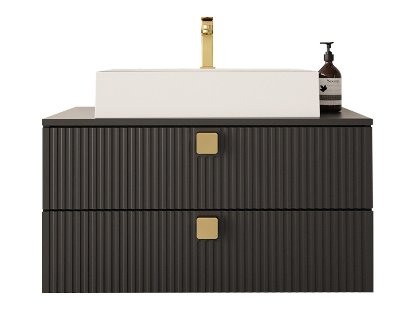 Cabinet atârnat pentru baie Panium (Negru)