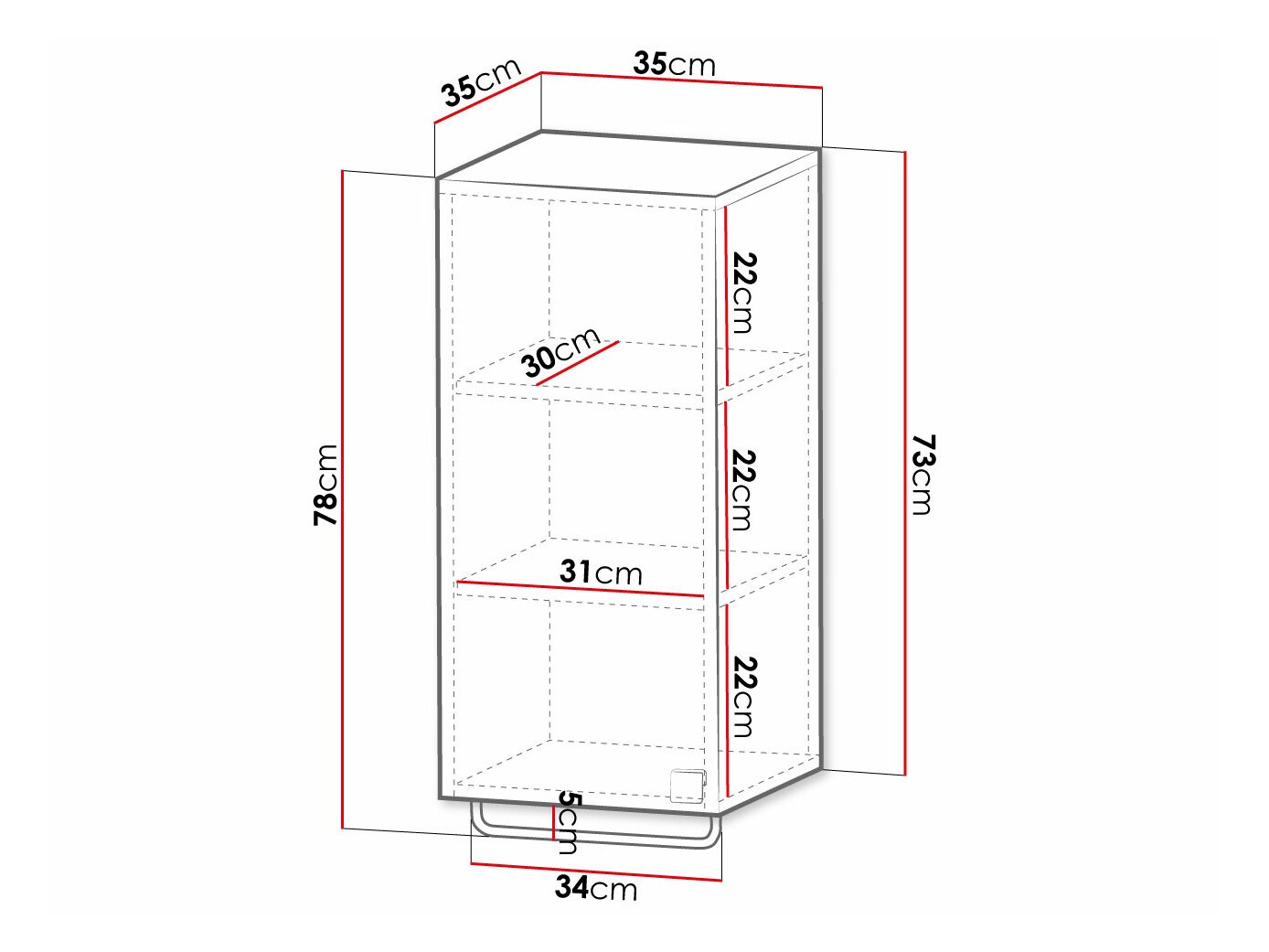 Cabinet de baie suspendat Panium I (Alb)