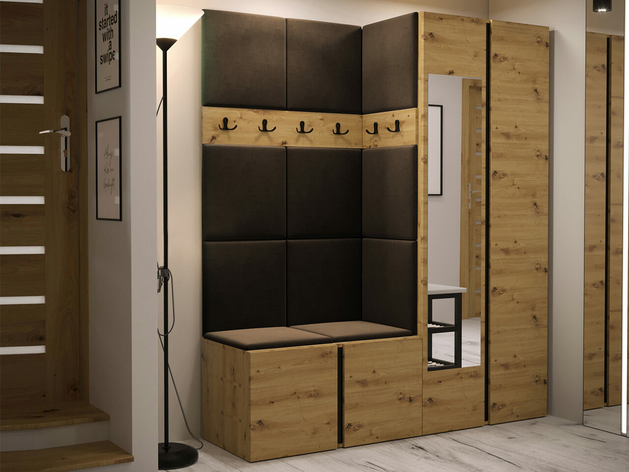 Set de hol Hartford 278 (Stejar artizan)