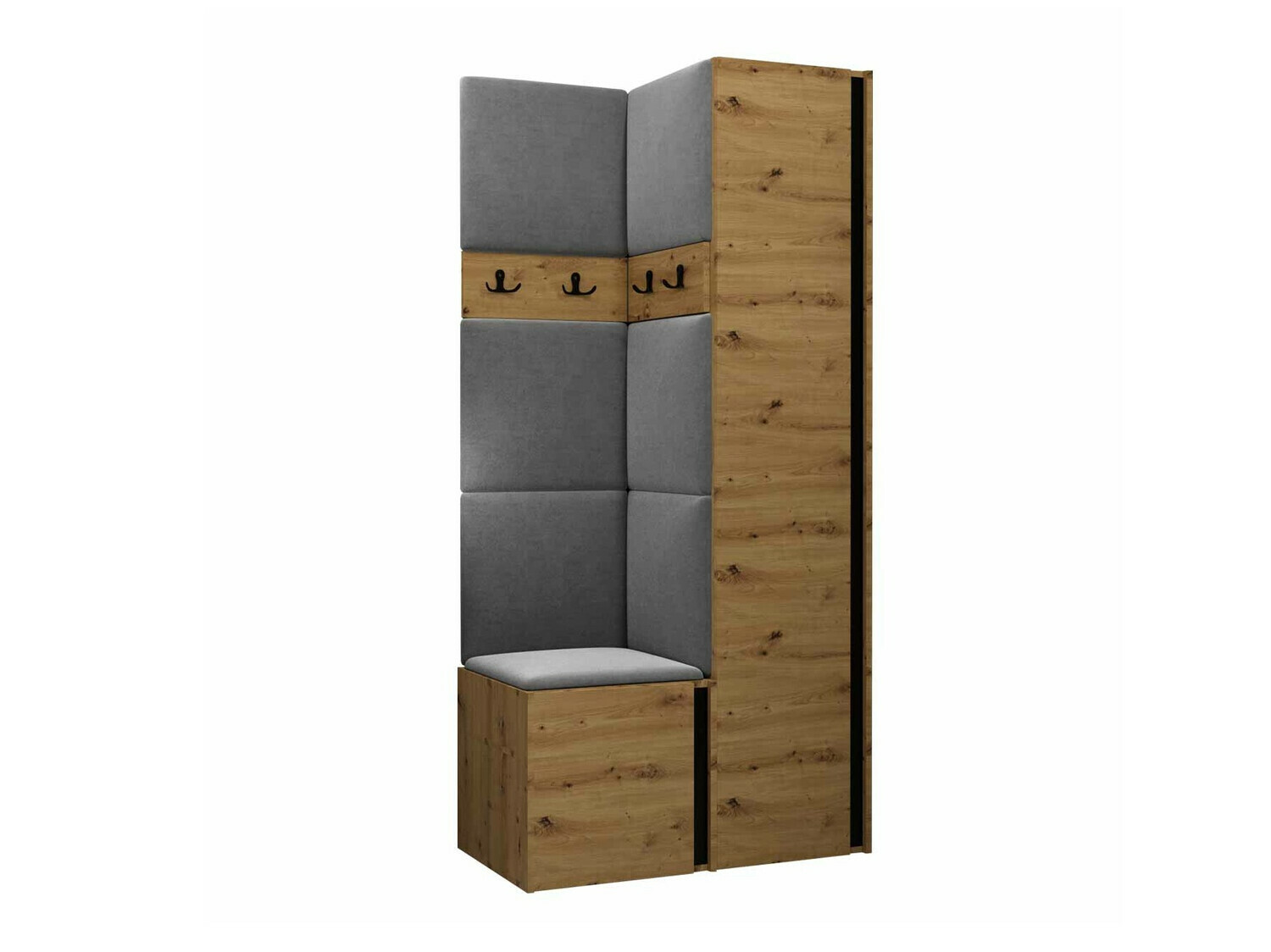 Set de hol Pinis XXIV (Stejar artizan + Negru)