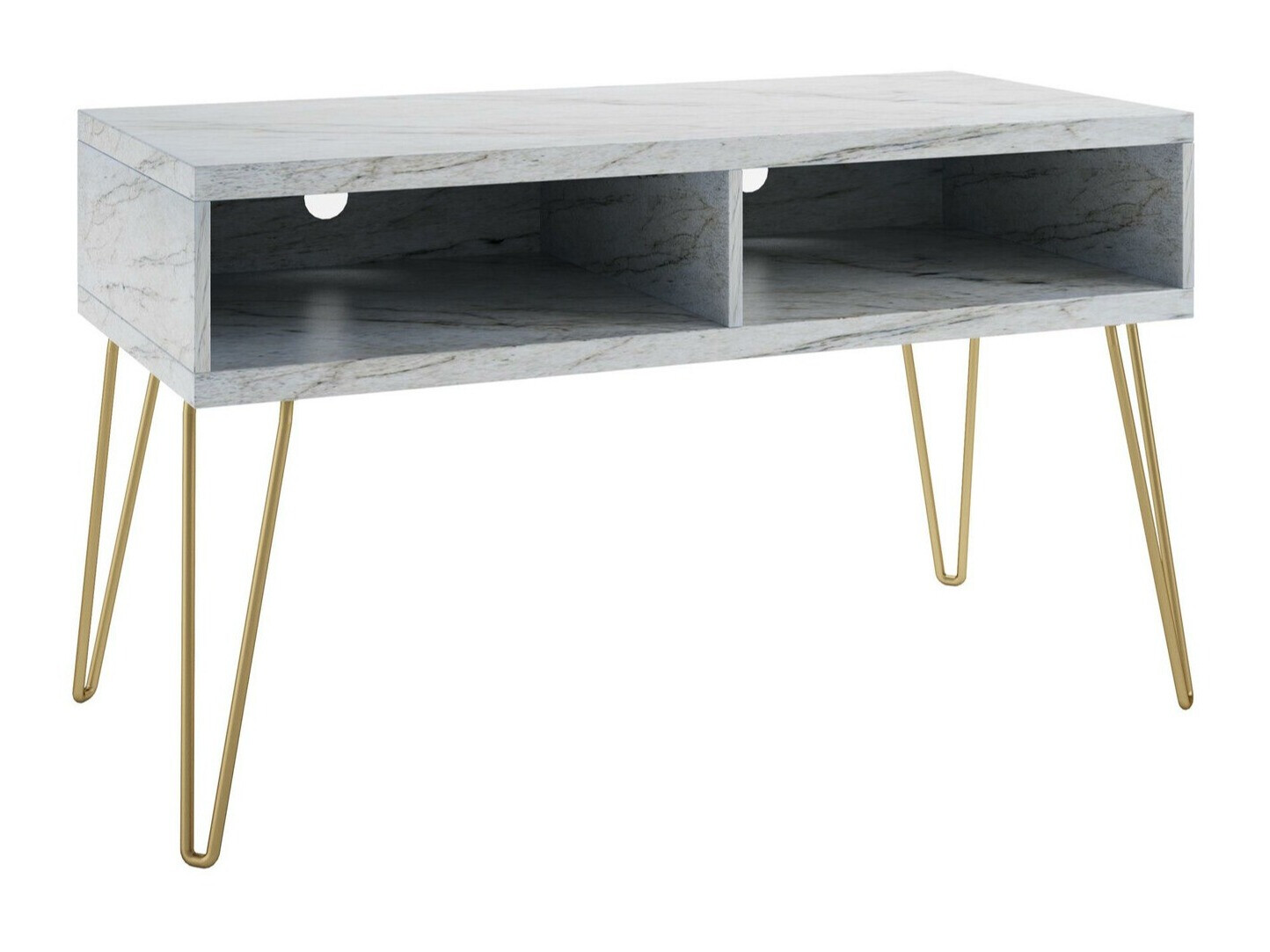 Comodă TV Tulsa 559 (Marmură albă + Auriu)