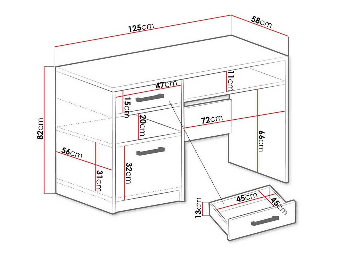 Birou Dortivu 158 (Alb)