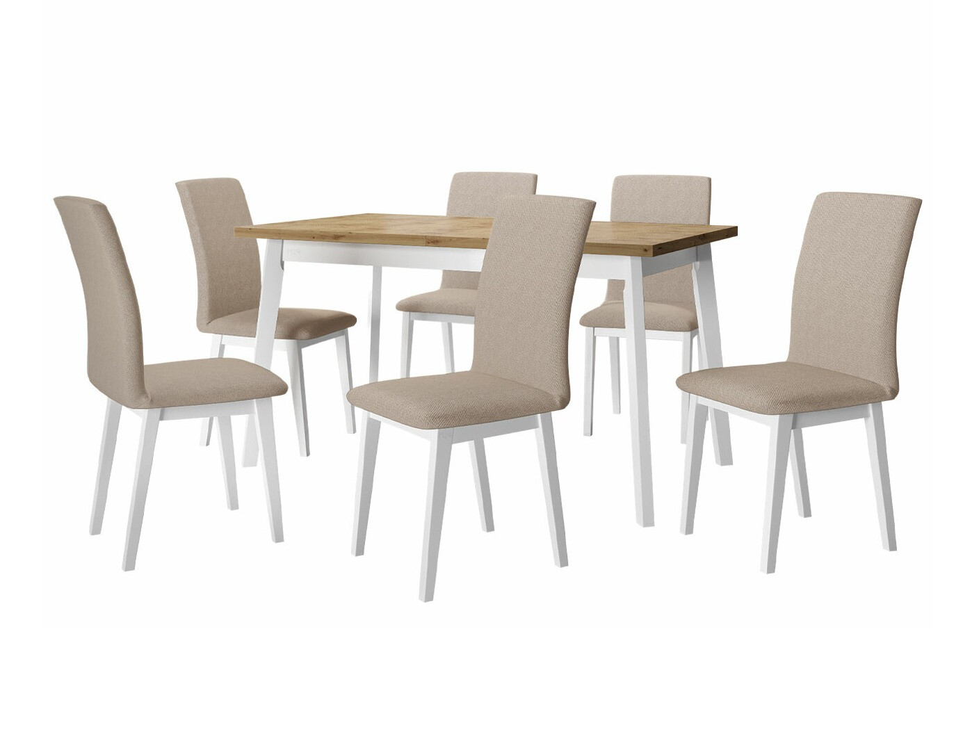 Set de mese Victorville 285 (Stejar artizan + Alb)