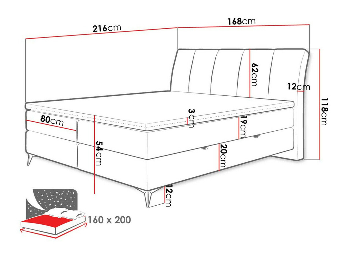 Pat boxspring ComfiDream Onauna (Fresh 11)