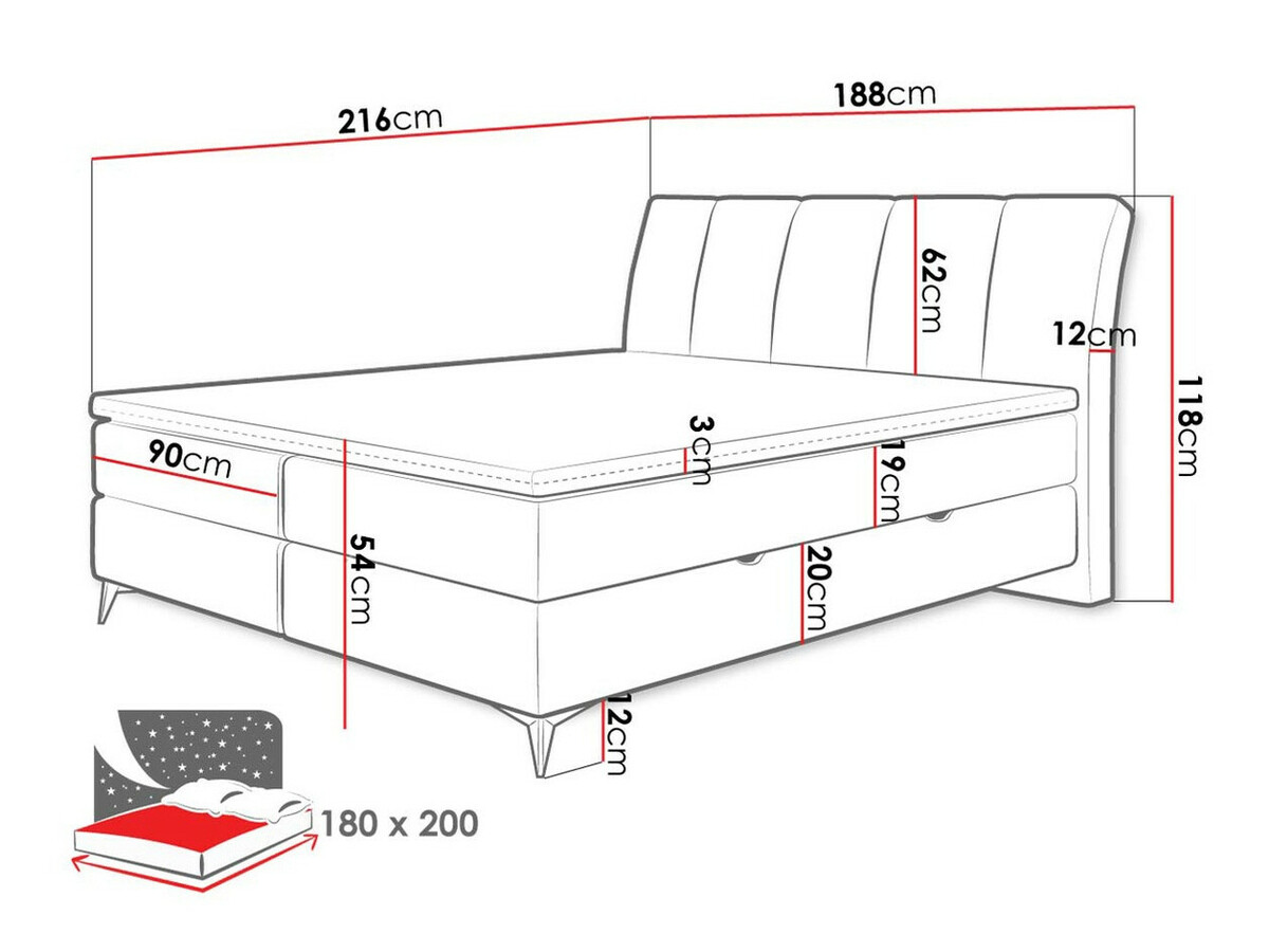 Pat boxspring ComfiDream Onauna (Fresh 13)