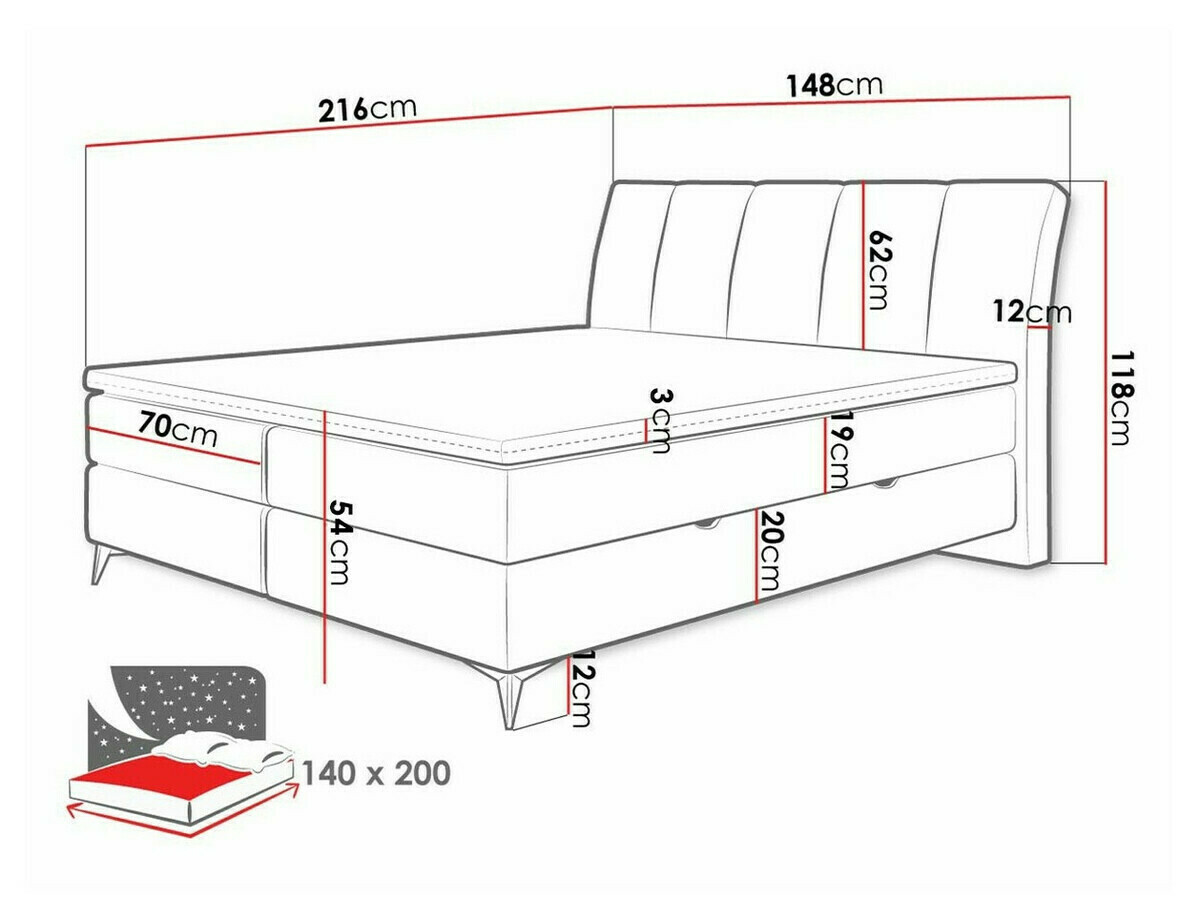 Pat boxspring ComfiDream Onauna (Fresh 32)