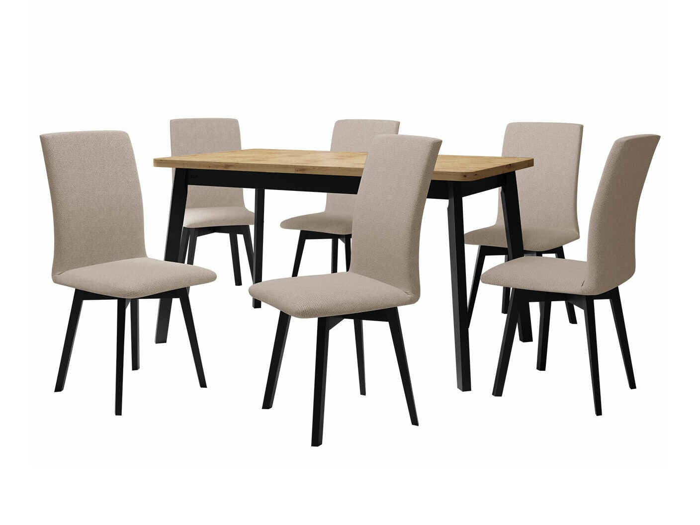 Set de mese Victorville 292 (Stejar artizan + Negru)
